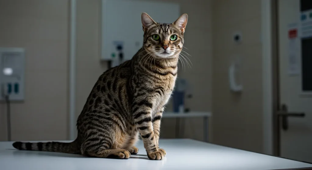 Tabby cat standing